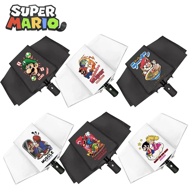 

Super Mario Cartoon Umbrella Anime Portable Automatic Folding Umbrella for Both Rain and Shine Children UV Protection Umbrella