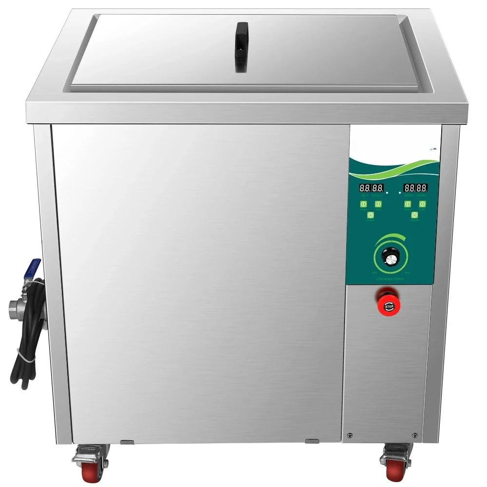 Przemysłowa myjka ultradźwiękowa elektryczna jednokomorowa do filtracji tłuszczu, usuwania rdzy i odkamieniania.