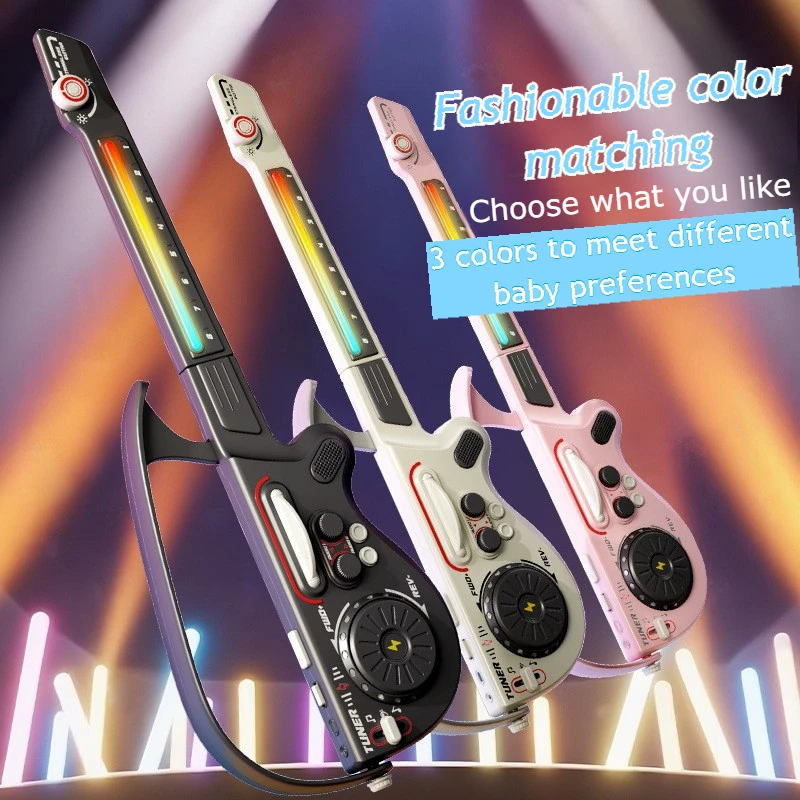 Wielofunkcyjna Elektryczna Gitara Zabawka DJ Muzyka Bez Strun Bluetooth Wczesna Edukacja Instrument Muzyczny Zabawka Gitara Prezent dla Chłopców i Dziewcząt