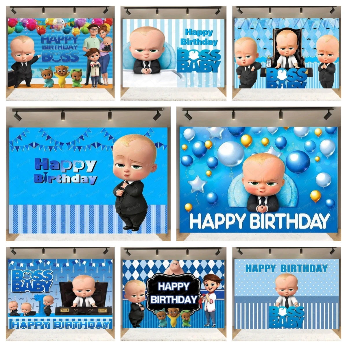 Cartoon-Animation Boss Baby Themen-Hintergrund Neugeborenen Jungen Mädchen Geburtstagsparty Dekoration Hintergrund Babyparty Kindergeschenke