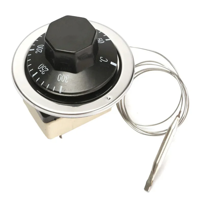 AC 250V 16A Thermostat 50-300 degrees Celsius Knob Liquid Rising Temperature Controller NO NC for Electric Oven