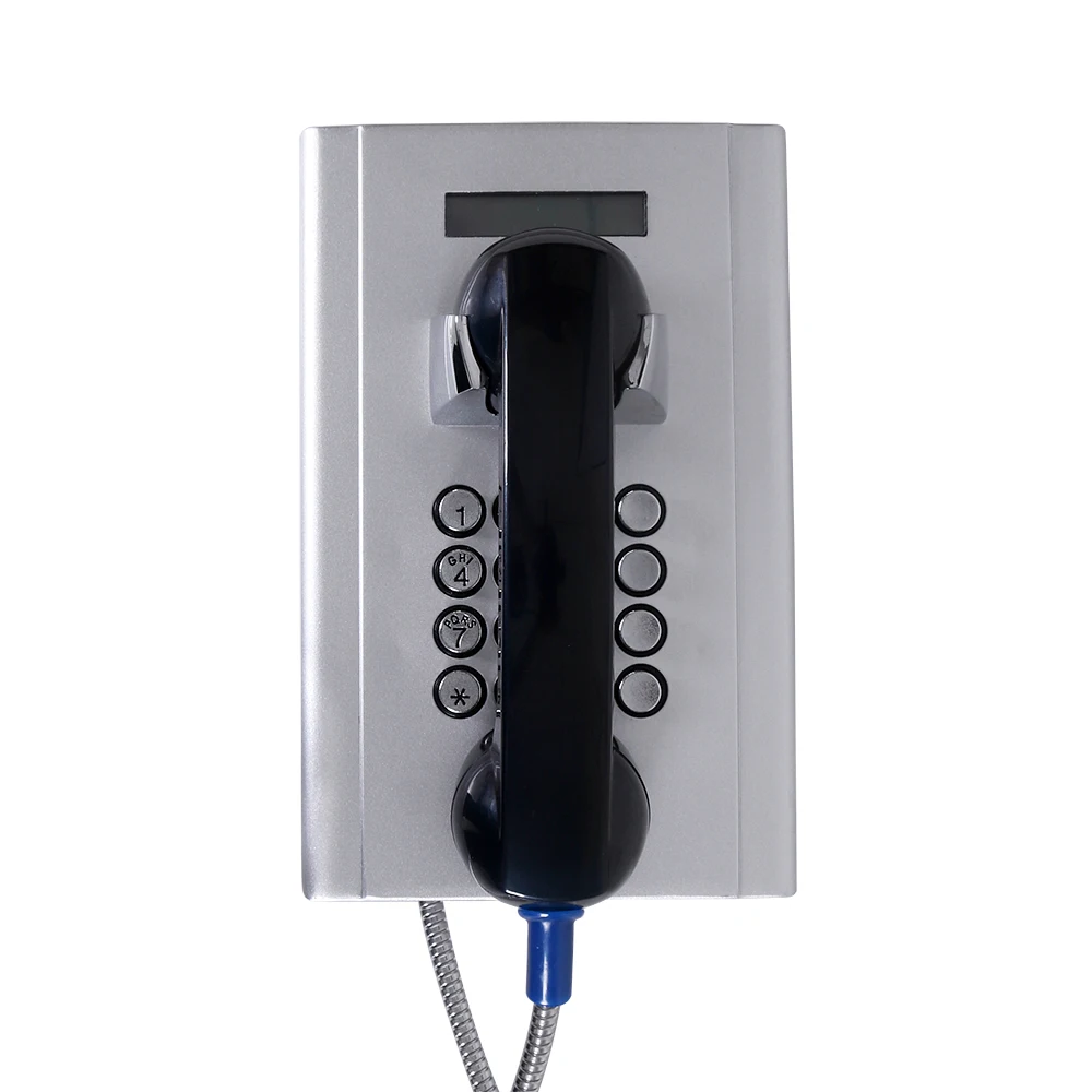 Cold-Rolled Steel Enclosure J&R LCD Display Jail Phone Full Keypad Vandal Proof Headset Inmate Prison Telephone