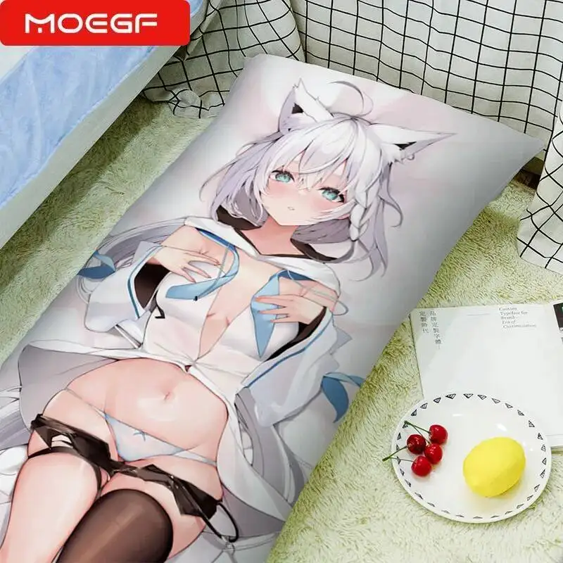 أنيمي Dakimakura مزدوجة الحجم طباعة المخدة Vtuber Shirakami Fubuki لعبة وسادة غطاء