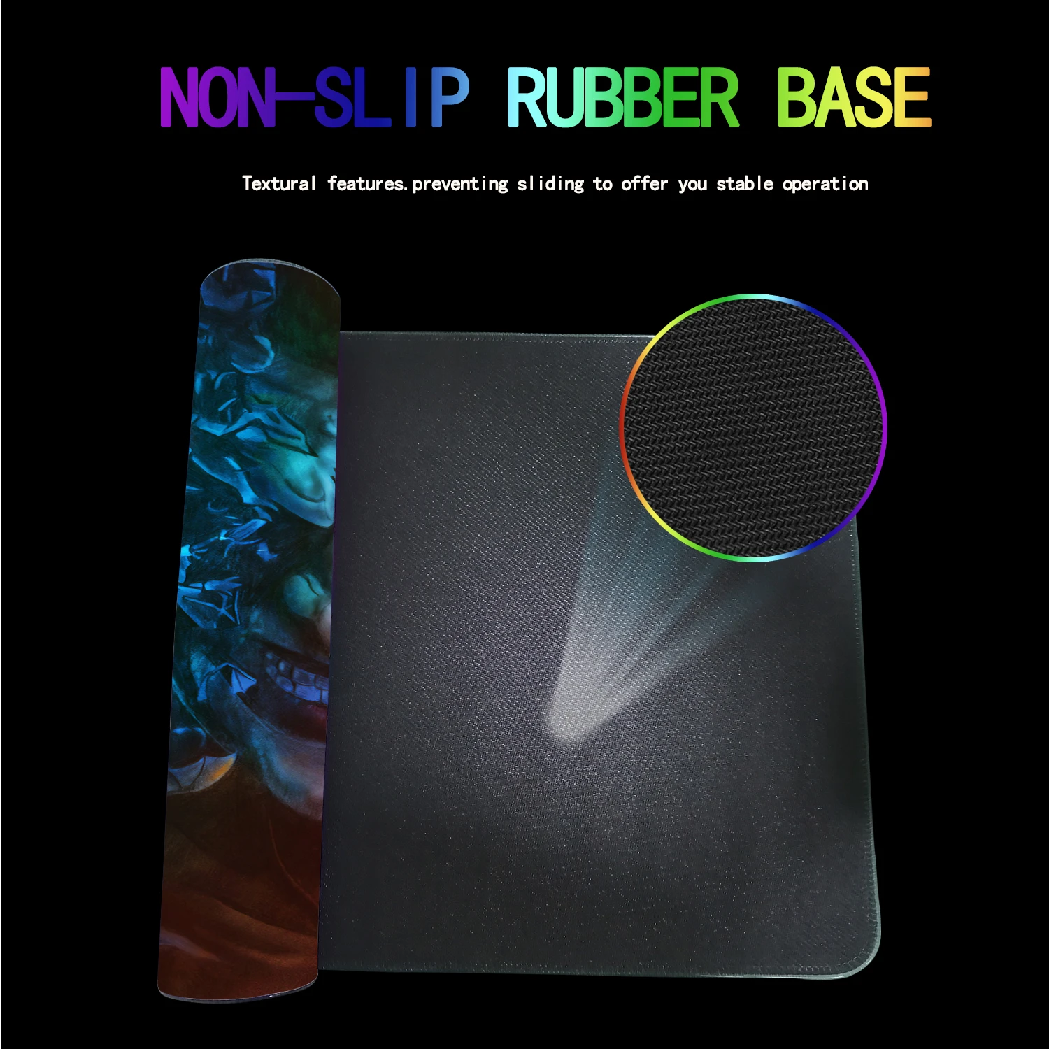 RGB Gaming Mouse Pad J-Joker Large PC Computer Desk Mat Non-Slip Base Keyboard Pad LED Lighted Big Game Mousepad