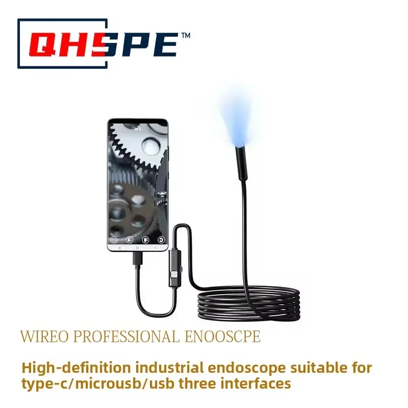 5.5mm Endoscope Camera for iPhone/Android | HD Industrial Automotive Pipe Inspection Tool with LED Light