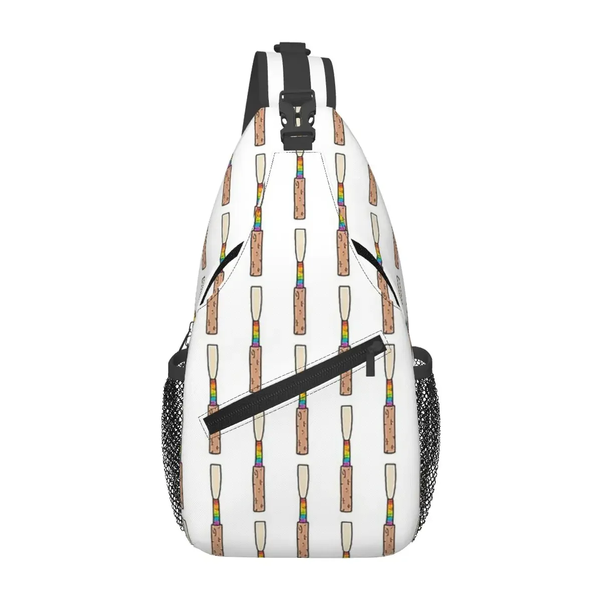 Mochila de arcoíris Oboe Reed Sling, bolso de pecho de viaje para senderismo, mochila cruzada de moda para hombres, bolsa de hombro