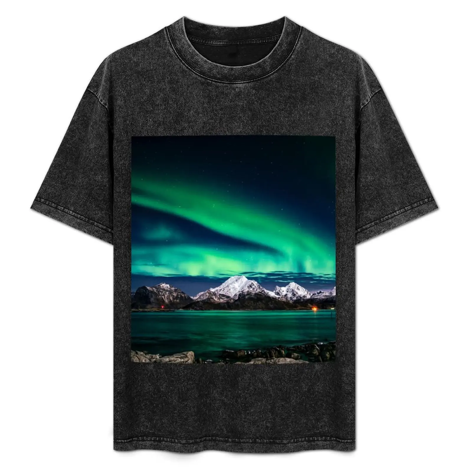 

Mountain Northern Lights T-Shirt t shirts for man graphic funny t shirt for man 100 percent cotton T-Shirt