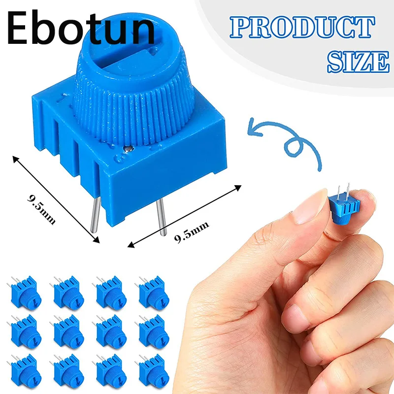 10PCS/LOT 3386P resistor 1K 2K 5K 10K 20K 50K 102 202 502 103 203 503  ohm 3386 Trim Pot Trimmer Potentiometer with Knob