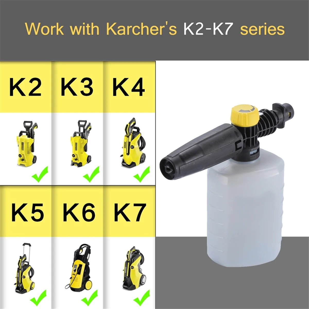 For Karcher K Series Adjustable Snow Cannon Foam Lance Kit K2/K3/K4/K5/K6/K7 Pressure Washer Watering Can SQ