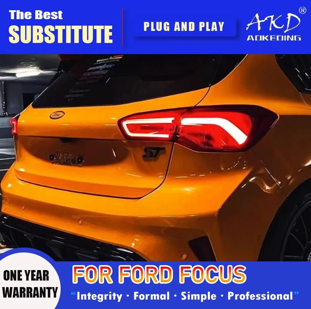 

AKD Tail Lamp for Ford Focus ST LED Tail Light 2019-2022 Focus Rear Fog Brake Turn Signal Automotive Accessories