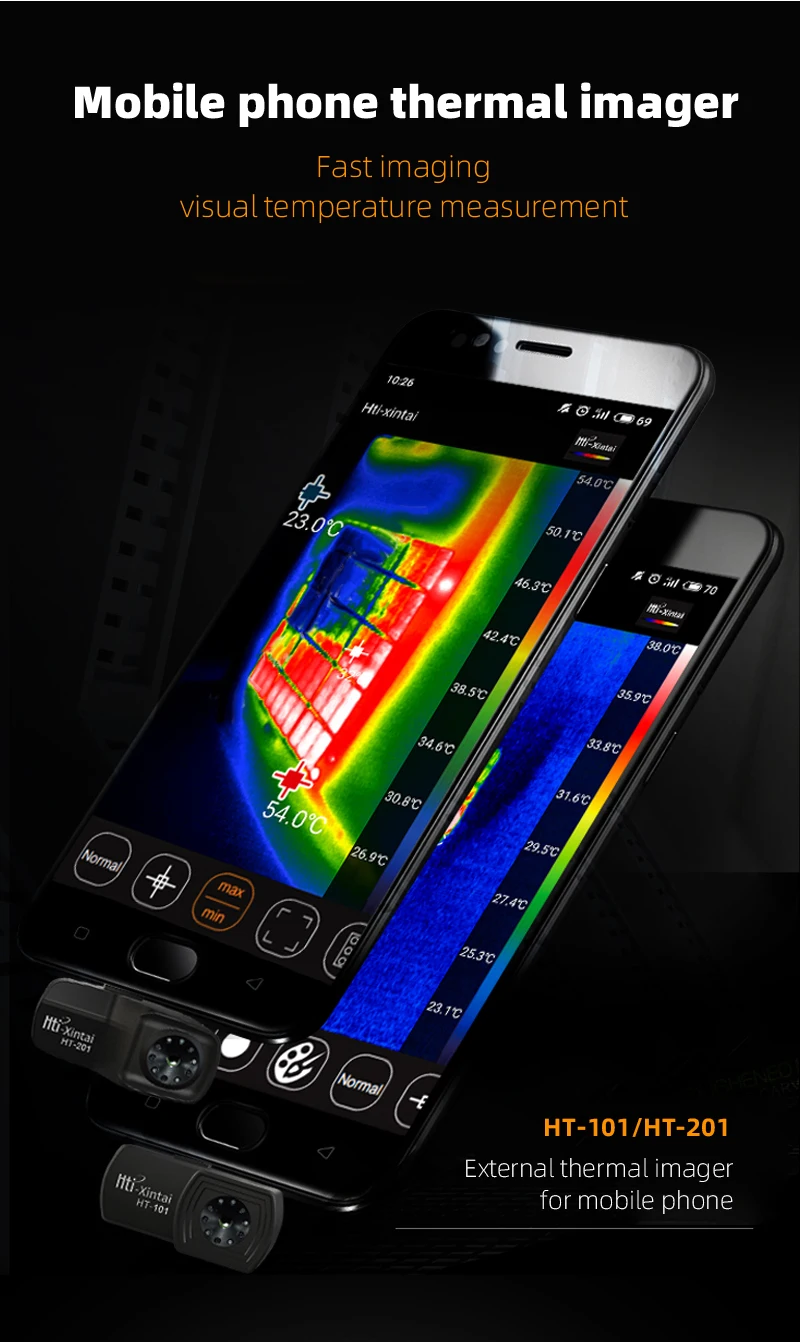 Hti HT-101 infrared connecting to cellphone of Android system Mobile phone thermal imaging camera