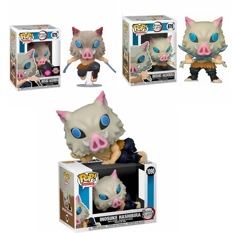 FUNKO POP Demon Slayer INOSUKE HASHIBIRA 875 #   870 #   1090 #   Figuras de ação coleção figura de vinil modelo brinquedos carvinal presente de natal