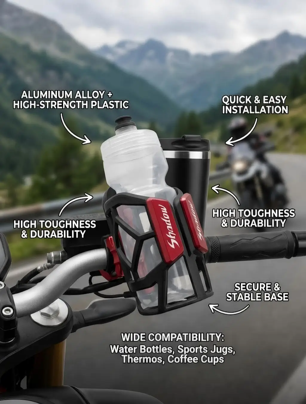 

Держатель для напитков/воды универсальный, высокого качества, для мотоциклов Honda Steed Shadow 400 600 VLX400 VLX600 VT400C VT600C VT600