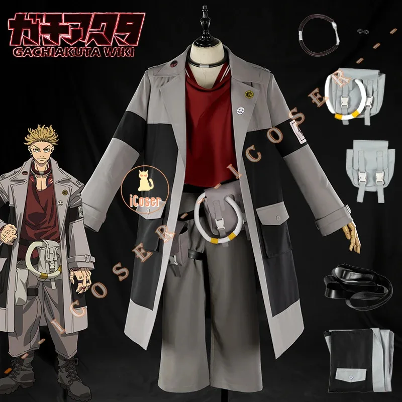 ชุดคอสเพลย์ iCoser Anime Gachiakuta Enjin พร้อมต่างหู สร้อยคอ Akuta Cleaners สำหรับงานปาร์ตี้ฮาโลวีน ผู้หญิง ผู้ชาย อุปกรณ์ประกอบงานคาร์นิวัล