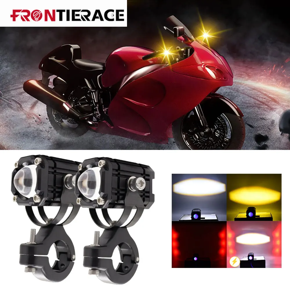 

Motorcycle Light Mini Spotlights Projector Red 12V Barra Led Lamp Super Bright Led Moto Explorers for BWM 4x4 Accessories 1/2pcs