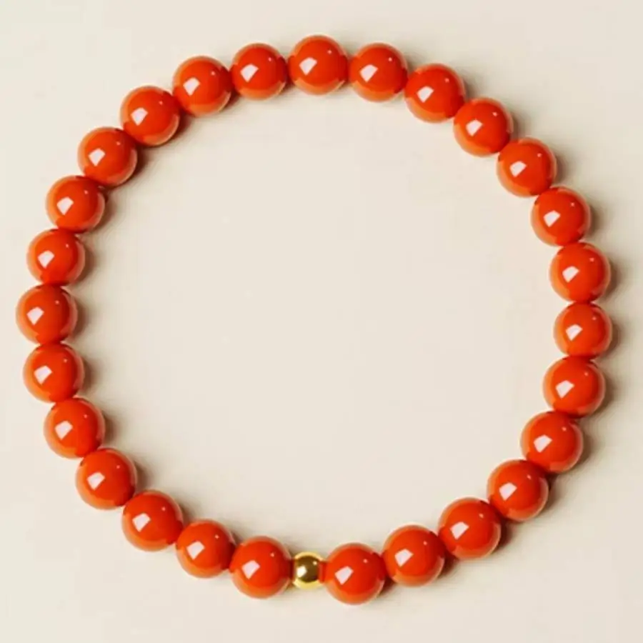 

Handmade Nanjiang carnelian bead bracelet,men's cuff button bracelet,Ramadan prayer bead,women's meditation,holiday gift