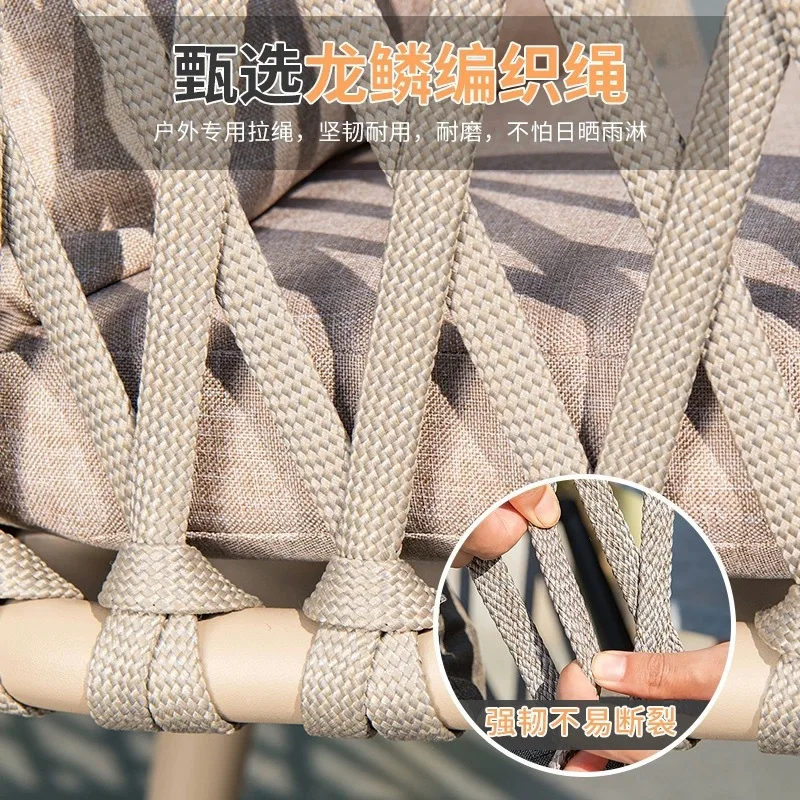 Nordic outdoor tables and chairs leisure courtyard outdoor leisure rope weaving combination villa garden terrace
