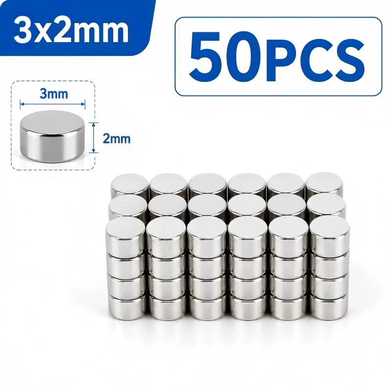 50 Stück Magnete für den 3D-Druck, 4x2 5x2 6x2 8x2 10x2mm Mini-Magnete für den 3D-Druck, Kühlschrank, Büro, Heimwerken, Basteln