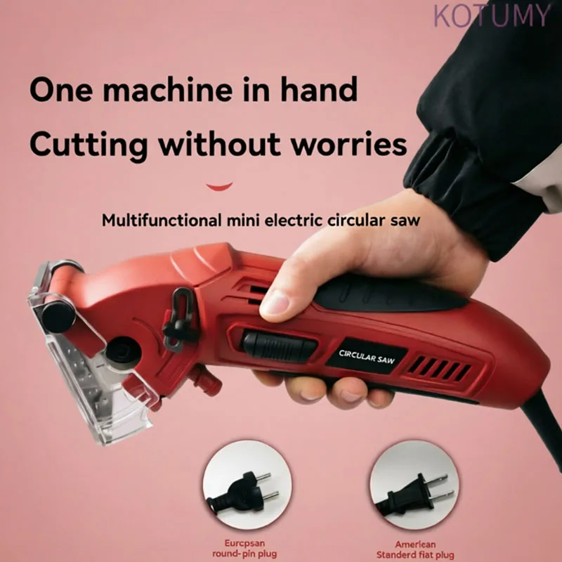 110V/220V Dual Voltage Mini Chainsaw, Handheld Electric Metal & Wood Cutting Saw, Compact Multi-Function Power Cutter