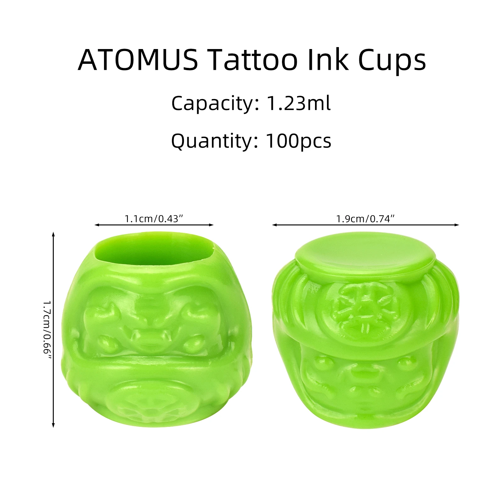 Tattoo Ink Cup 200pcs Disposable Plastic Tattoo Supplies Pigment Cups Eyebrow Eyeliner Lip Color Pigment Cup Mixed Color