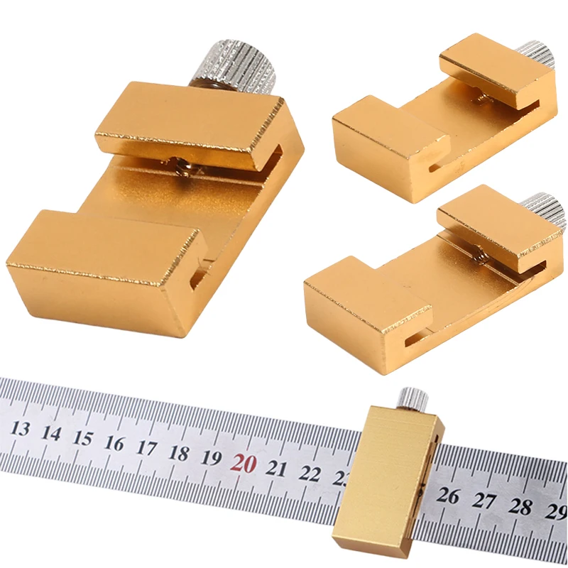 Metal Carpenter Carpentry Square Woodworking Tools Carpentry Steel Ruler Positioning Limit Block Measuring Marking Gauge