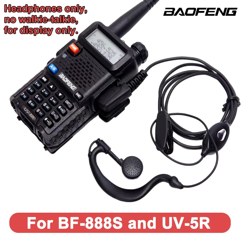 2 Pin Walkie Talkie Headset Earphone K-Plug Wired For Baofeng BF-888S UV-5R QuanSheng UV-K5 UV-K6 Two Way Ham Radio Accessories