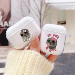 Ich bin nur ein Mädchen, trauriges Hamster-Hülle für Airpod Pro2, Airpods 1, 2, 3 Pro, kabellose Kopfhörer-Abdeckung für Airpods 3. Generation, Box-Cartoon
