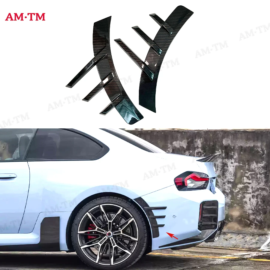 M Style 2PCS High quality Carbon Fiber For BMW M2 G87 2021+ Rear Bumper Wheel Eyebrows Vent Fender Spoiler Trims  Accessories
