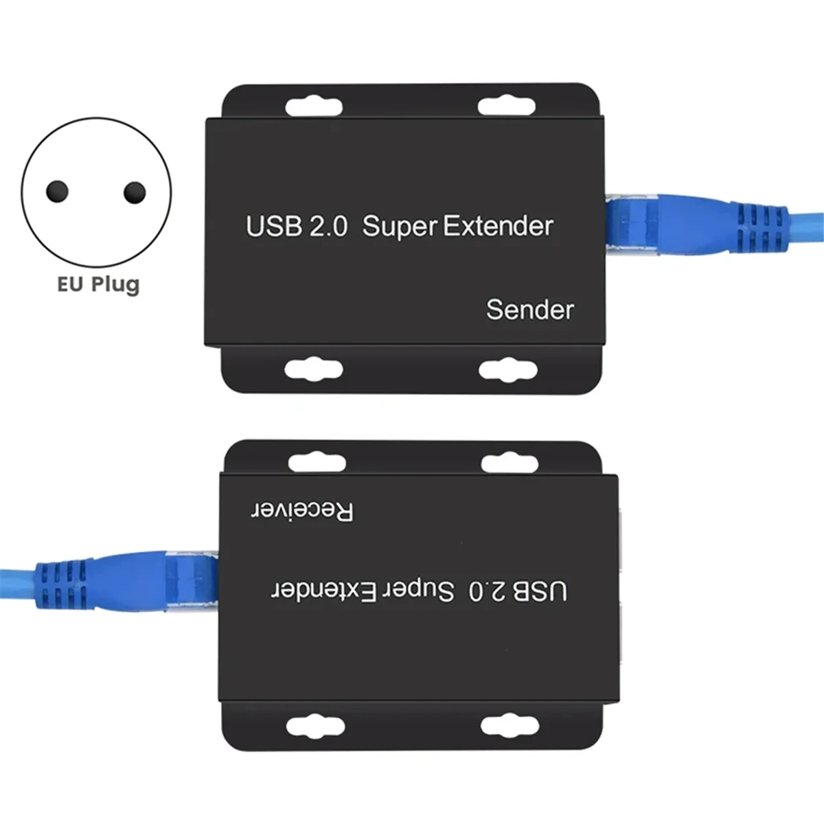 

【Some】USB 2.0 Super Extender 50M Prolong через кабель CAT6, 4-портовый удлинитель USB-концентратора для веб-камеры, камеры, принтера U-диска, вилка европейского стандарта