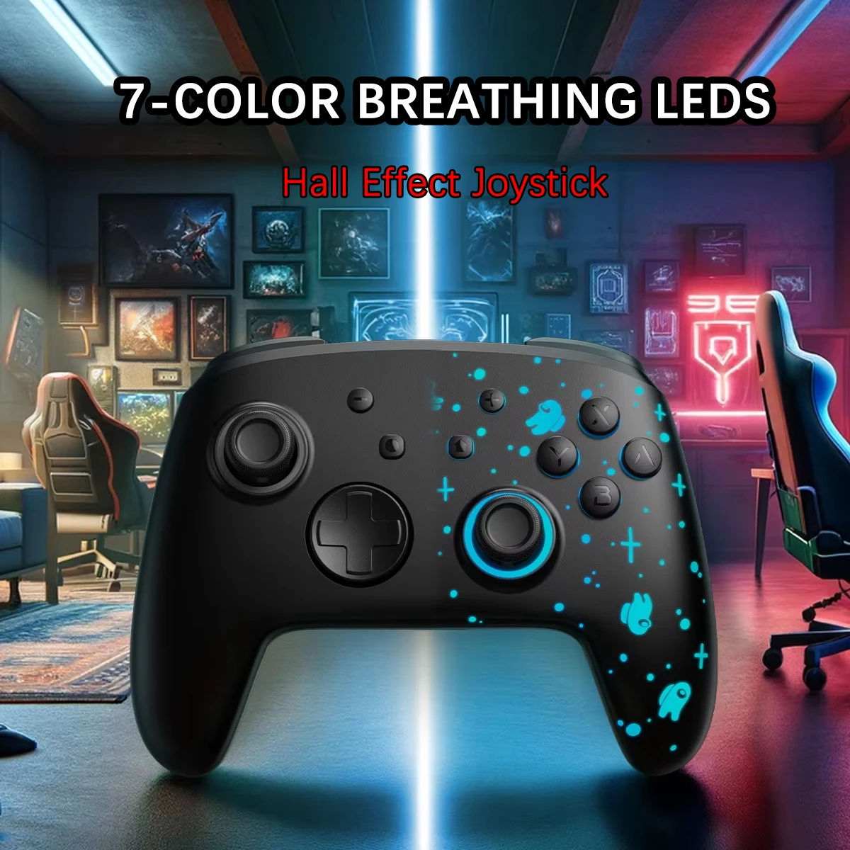 

FUNLAB Spaceman Luminous Pattern Pro Gamepad For Nintendo Switch Paddle Turbo Wireless Bluetooth Controller With 7 LED Colors