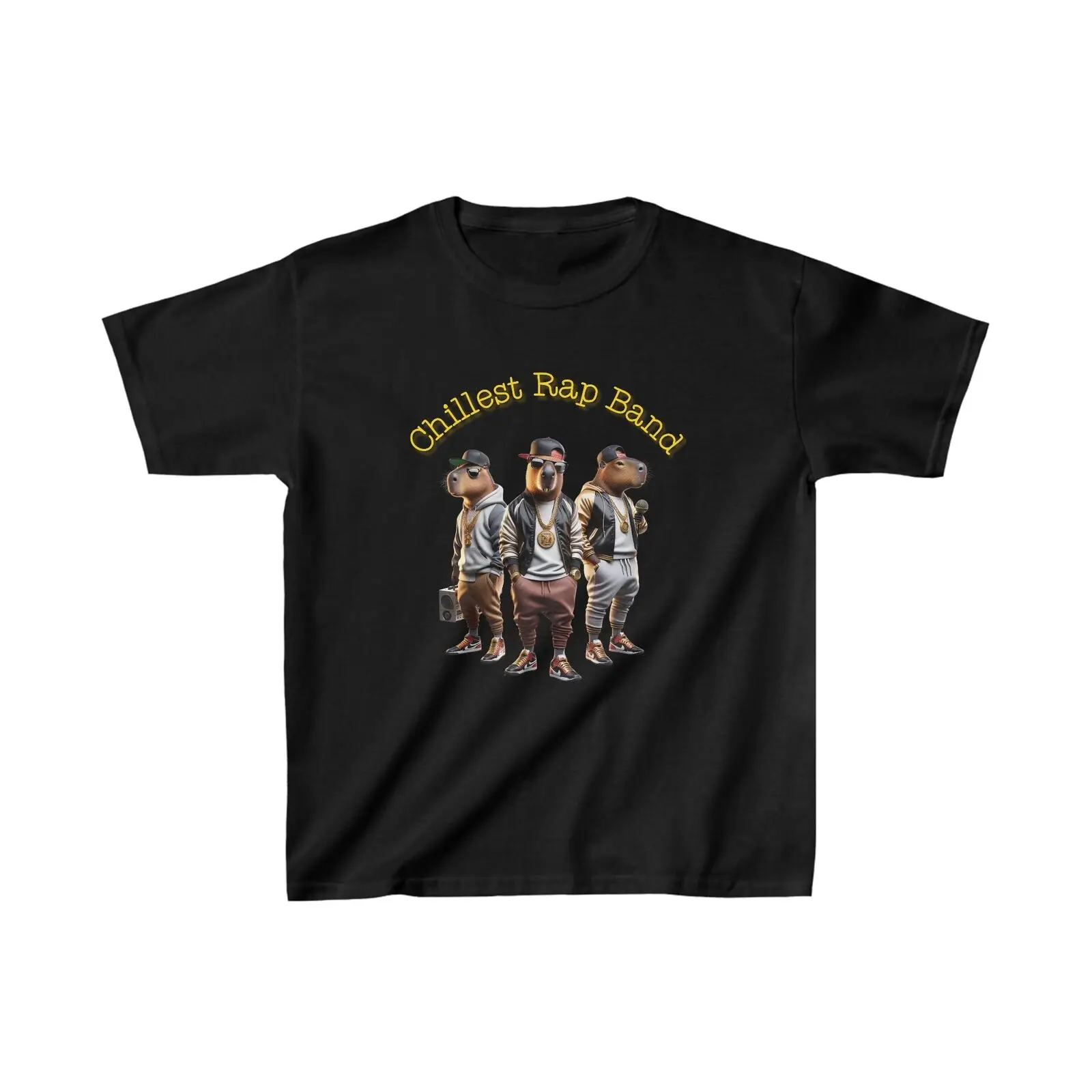 

Kids' Capybara 'Chillest Rap Band' Tee: Hip-Hop Fun Style Shirt