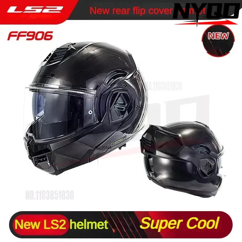 Capacetes Modulares de Lente Dupla para Motocicleta para Homens e Mulheres, Face Completa, 180 Graus Traseiro Flip Up, Universal, Original LS2 FF906 Advant