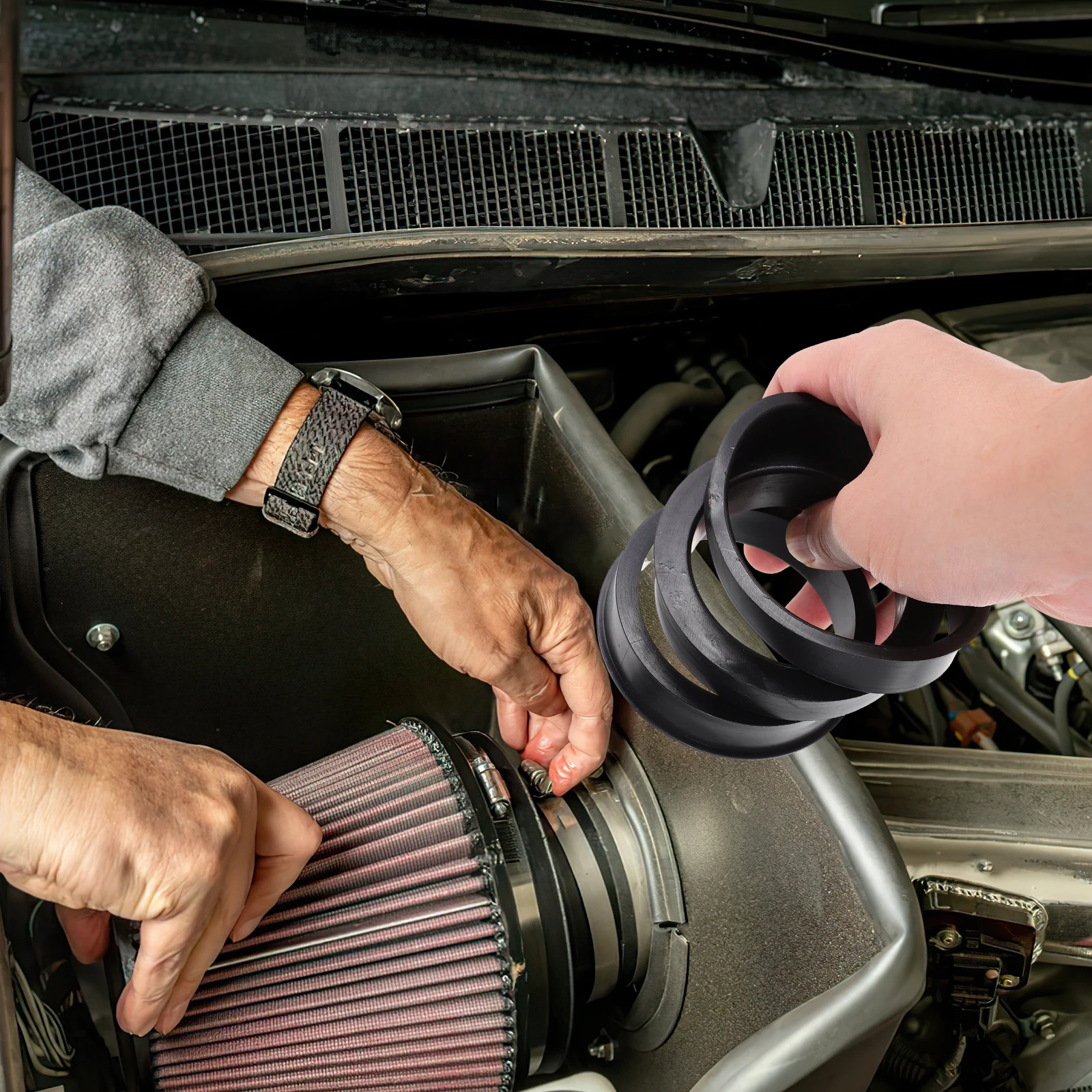 

3Pcs Air Intake Adapter Rings Rubber Replacement Filter Cores for Car Engines Better Performance