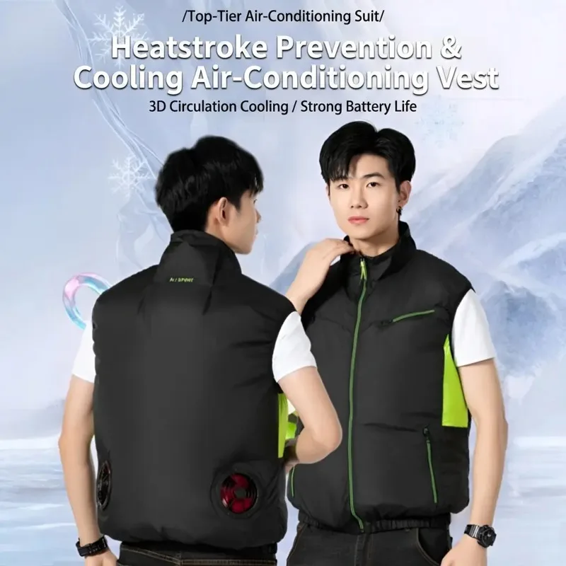 Sleeveless Fan Cooling Vest Air Conditioned Clothing for Summer Outdoor Work, Heat Relief Cooling Jacket for Men Women