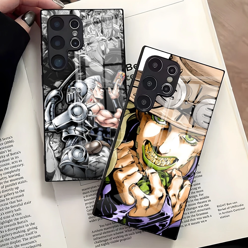 Чехол для телефона Anime JoJo Bizarre Adventure для Samsung S25 Edge Ultra S23 S22 S21 S20 Ultra Plus S24 Fe A54 A53 A25 Glass Cover