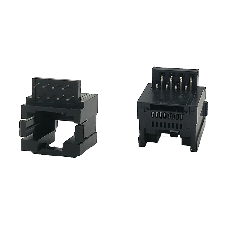 10PCS RJ45 Connector 8Pin Bottom Insert Black Female 8P8C Socket Modular Jack DIP For PCB