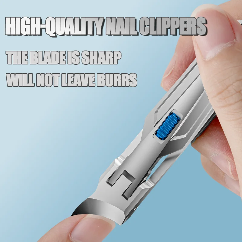 Large-opening angled nail clippers, super sharp and sturdy fingernail and toenail clippers, with splash-proof storage space