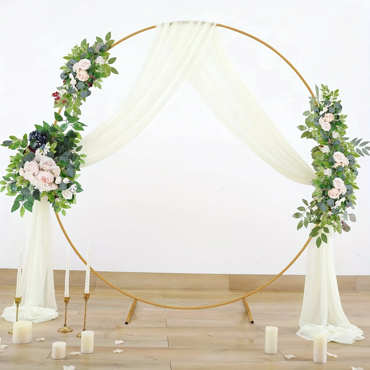 5.9-6.6-7FT Metal Circular Balloon Arch Stand Wedding Birthday Party Decoration Backdrop | Baby Shower Event Decor Support Frame