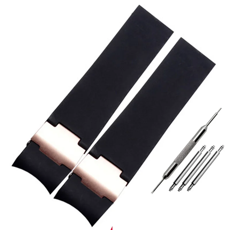 For Ulysse Nardin Silicone Rubber Watch Band 263 DIVER Curved End strap Black Brown Blue Waterproof belt watch Bracelets 22mm