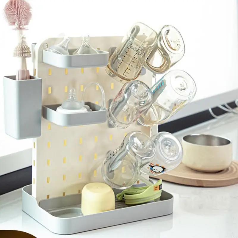 DIY Large Detachable Baby Bottle Drying Rack Space-Saving Milk Bottles Brushes for Baby Feeding Essentials