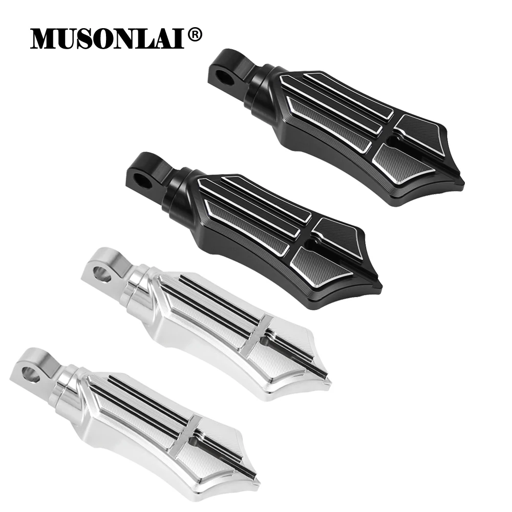 CNC Aluminum Motorcycle Foot Pegs Footrest For Harley Davidson Spotrster XL 883 1200 Touring Dyna Softail 10mm Thread Foot Rest