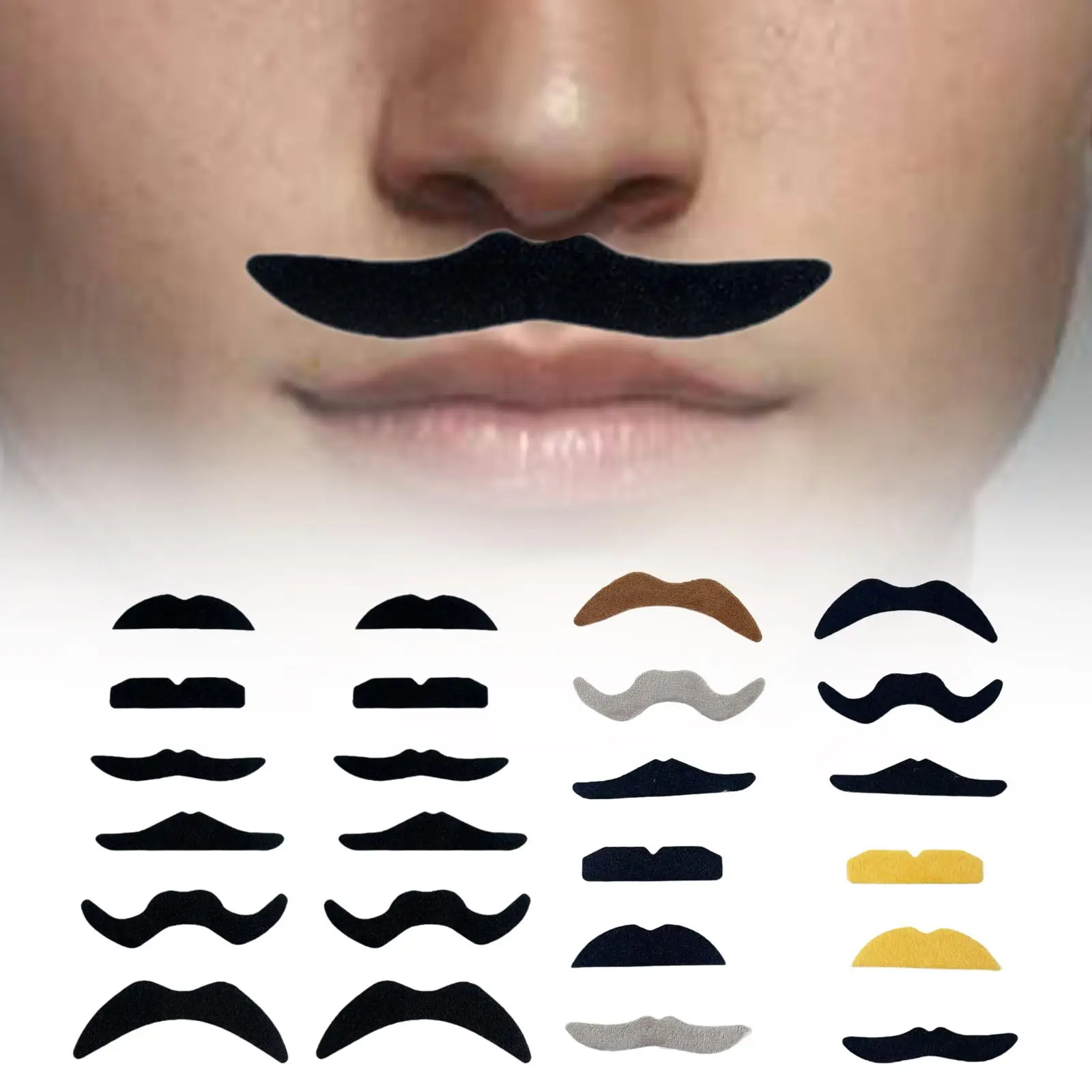 12 szt. Halloweenowe Wąsy DIY Makijaż Męski Damski Dekoracja Akcesoria do Kostiumów
