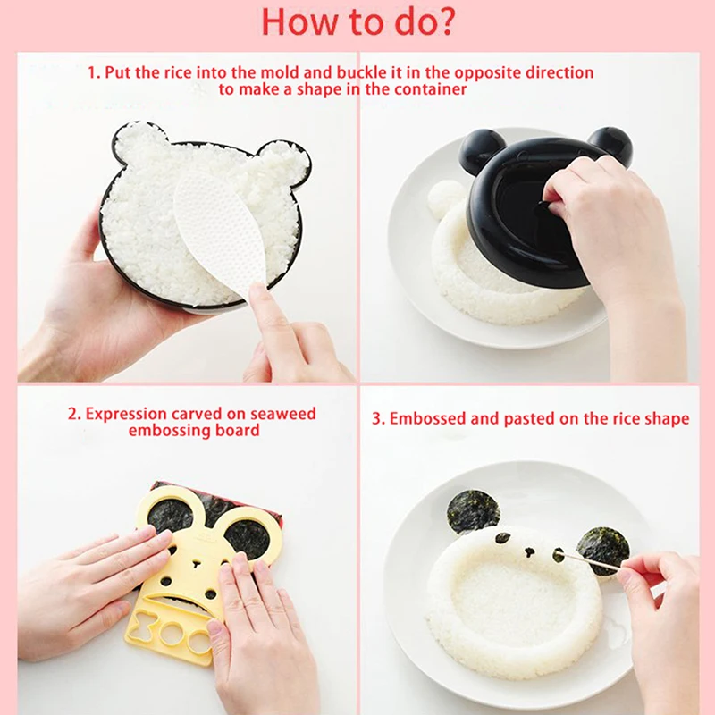 1Pcs Cute Cartoon Cat Bear Sushi Nori Rice Mold Decor Cutter Bento Maker Sandwich DIY Tool Kitchen Accessorie