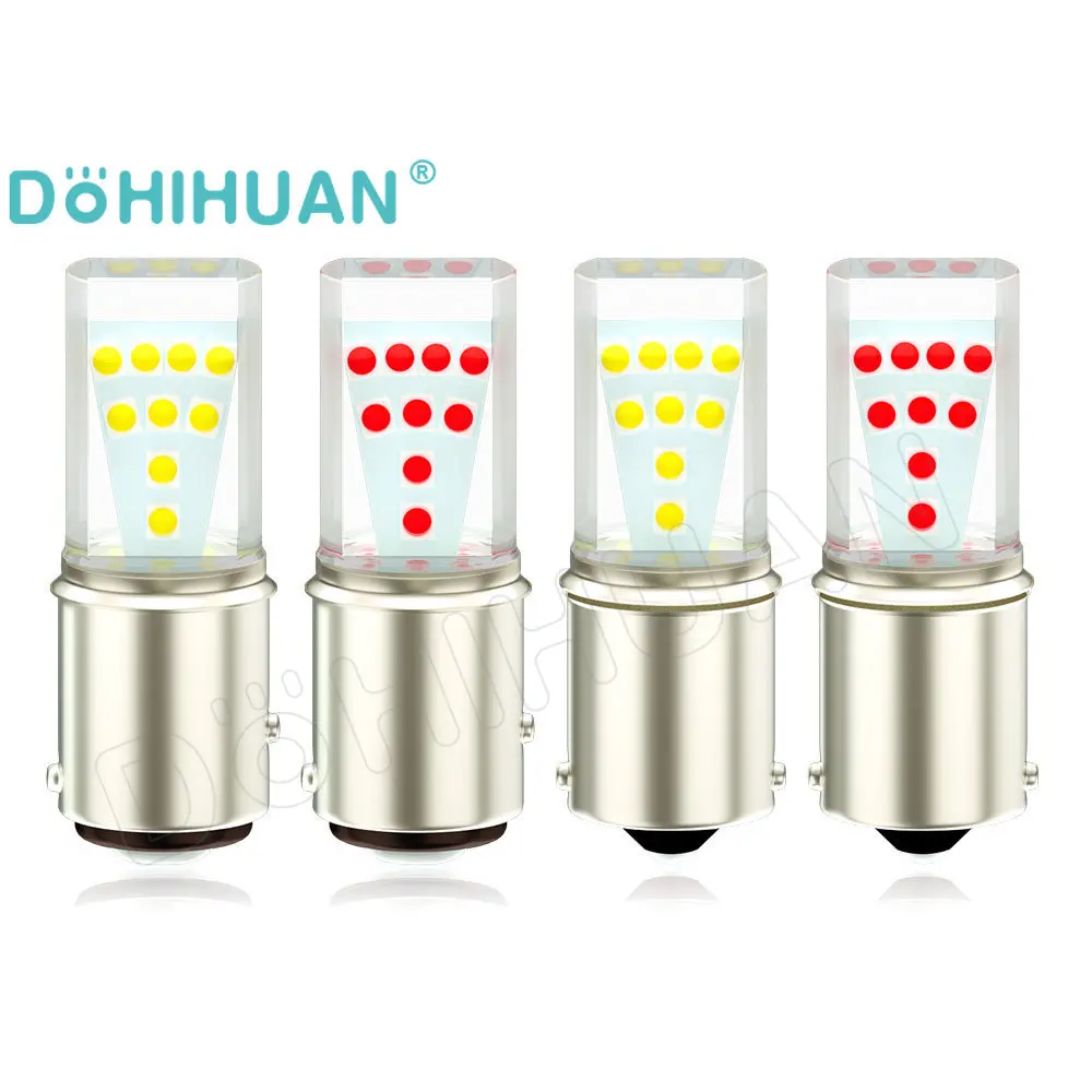 

DOHIHUAN 2PCS Silicone DRL Led 1156 1157 Bulb P21W BAY15D R5W BA15S P21/5W Lamp Reverse Brake Signal Car Tail Lights 12V 24V