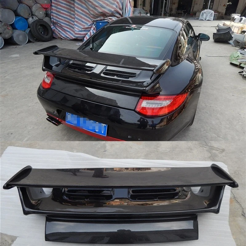

Для Porsche 911 Carrera 997.2 GT3 настоящее углеродное волокно FRP задний спойлер крылья комплект кузова автомобиля 2008-2011