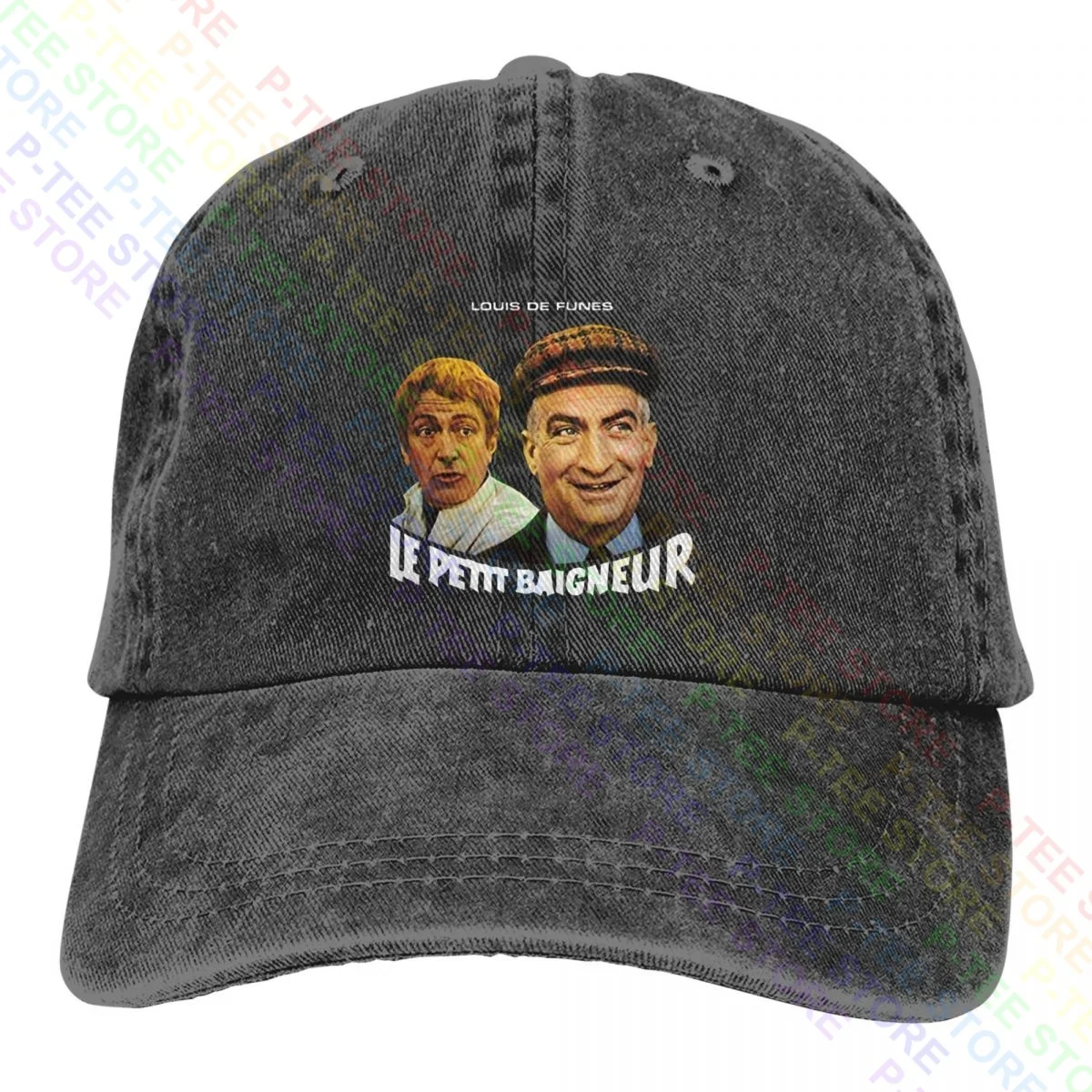 The Little Bather V2, Louis De Funes 1968 Washed Denim Baseball Cap Trucker Hats Gift Splicing