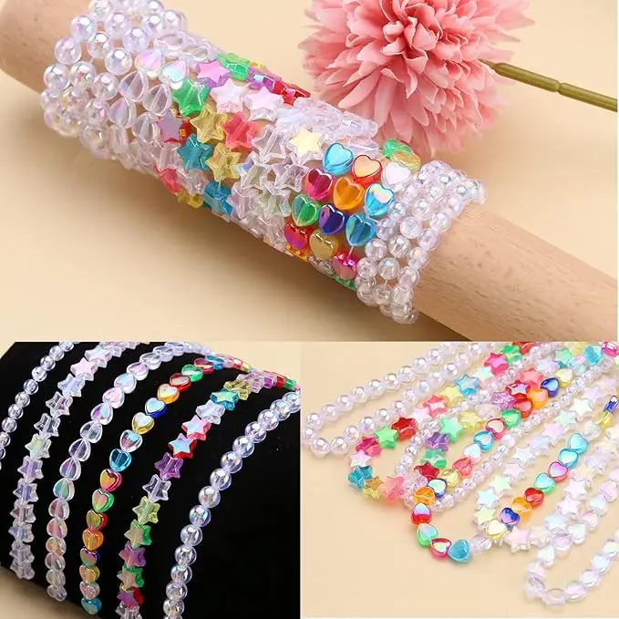 15 Grid Bead Decoration Kit, Pure Color Matching, Heart, Pentagram, DIY Creative Beads, Bracelet, Necklace, Decorative Bead image 5
