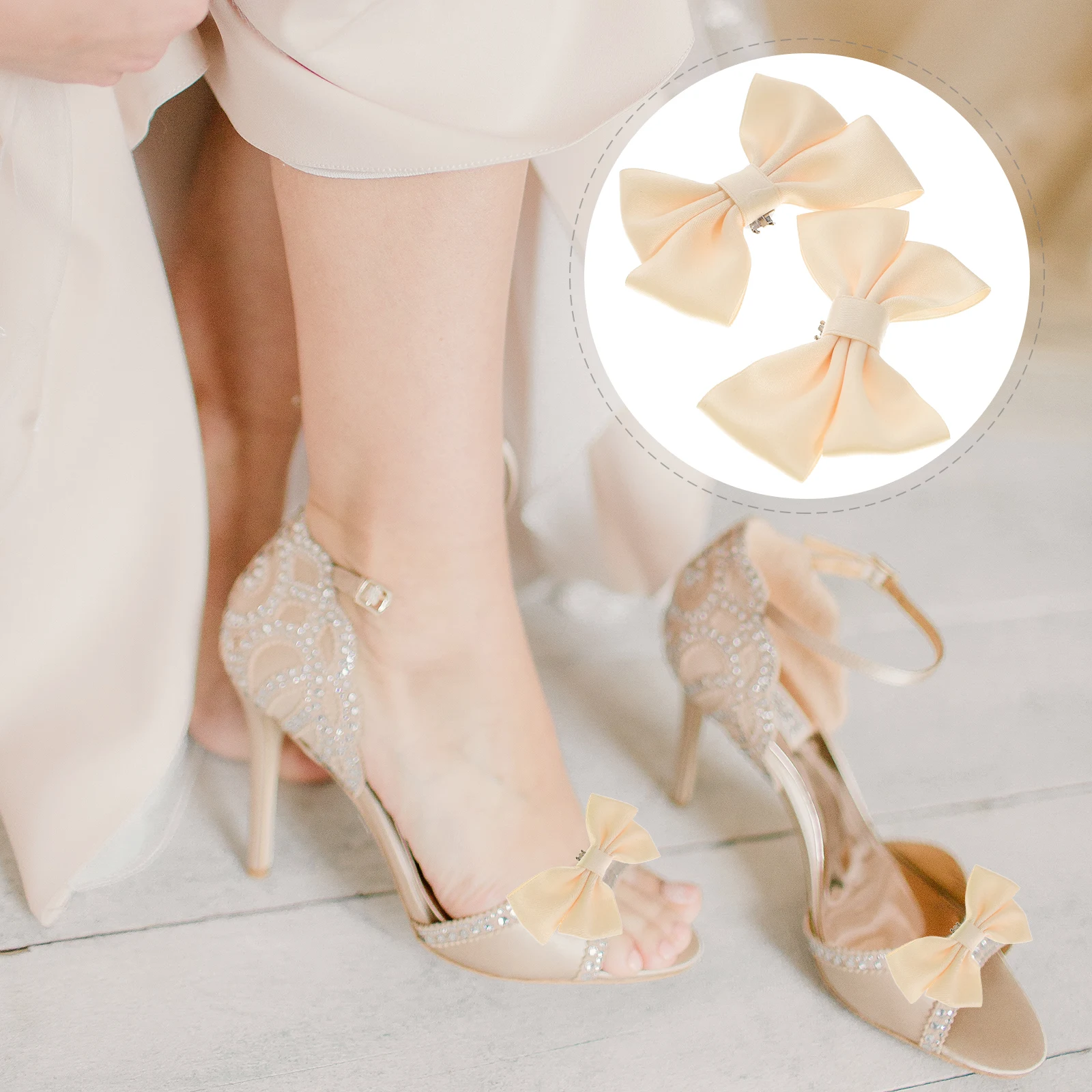 

2pcs Bow Shoe Clips for Women Decorative Shoe Accessories Buckle Embellishments Wedding Party Prom Pumps Heels Flats Sandals