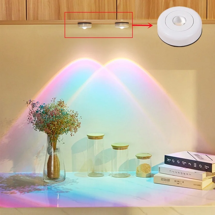 LED Cabinet Lights Battery Powered Touch NightLight Stick On Wall Sunset Lamp for Kitchen Bedroom Closet Decoration Dropshipping