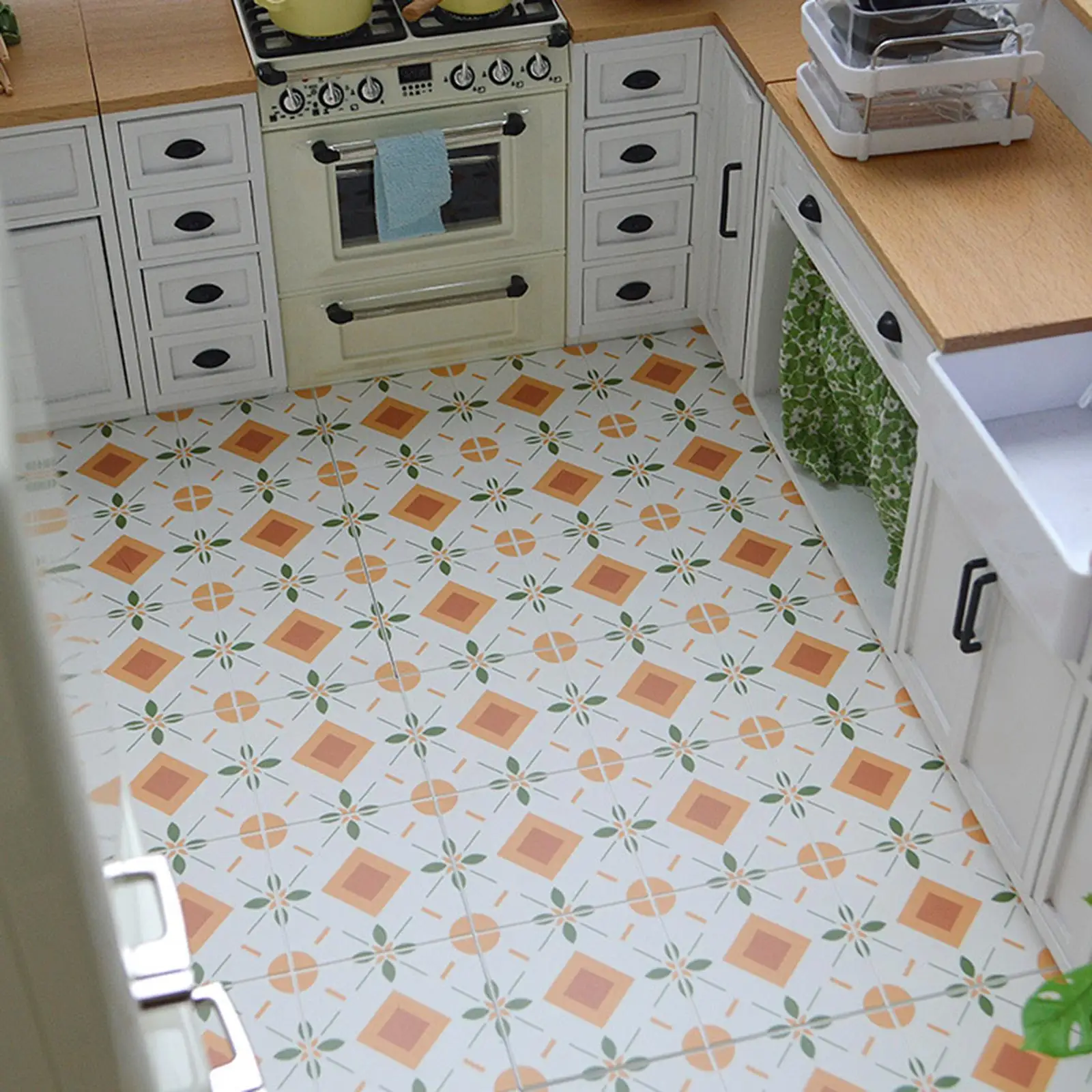 

1:12 1:6 Scale Dollhouse Floor Tile Miniature Floor Sheet for Study Bedroom